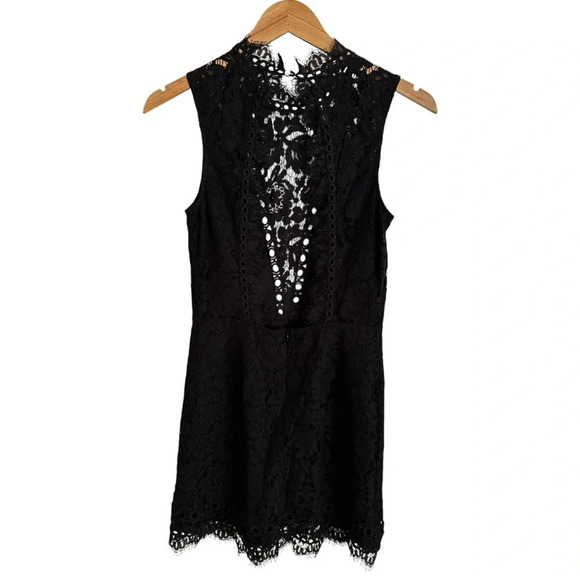 NWT Free People Party Small Cherie Black Lace Mini Dress Wedding Cocktail New S - Picture 4 of 12